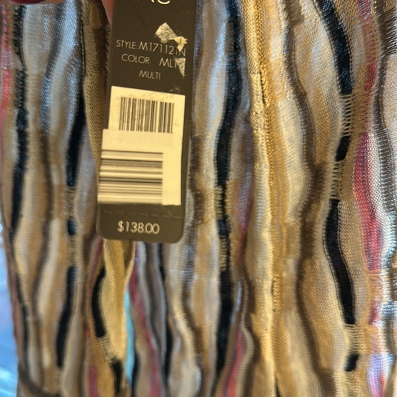 Nic+Zoe Open Front Cardigan Linen Blend Pink Black Sweater $138 NWT Large - Picture 7 of 13